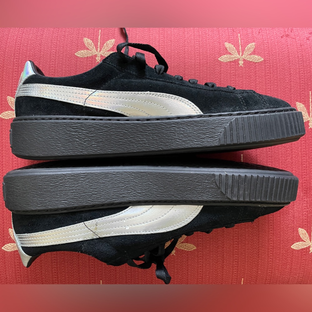 Puma Black Suede Explosive Platform Sneakers Trai… - image 1